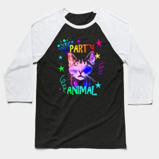 Cat Party Animal Baseball T-Shirt